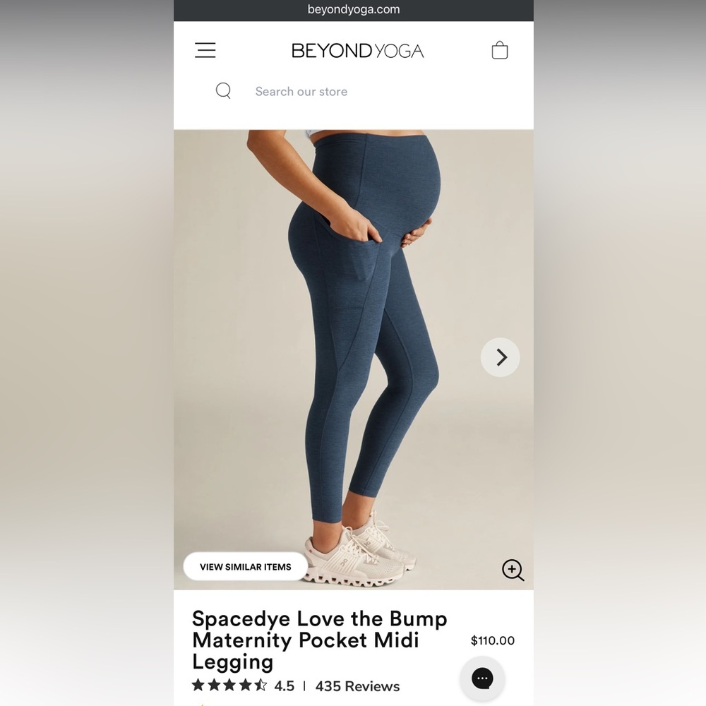 Spacedye Love the Bump Midi Maternity Legging - Blue Gem Heather / M